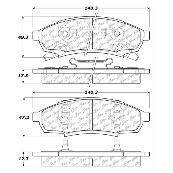 Centric Parts Posi-Quiet Metallic Pad, 104.03760 104.03760 - main
